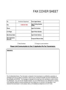 BENEFICIARY FAX COVER SHEET