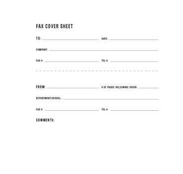 department fax cover sheet