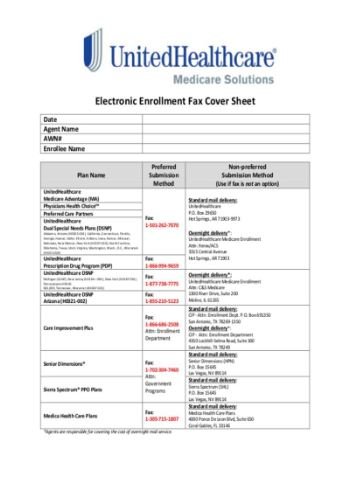enrollment fax cover sheet example