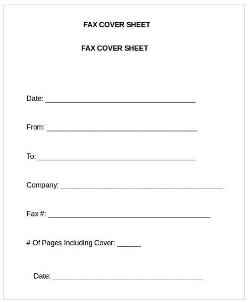 General Fax Cover Sheet Word Template