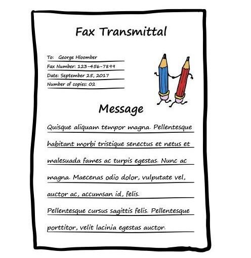 Pencil fax cover sheet