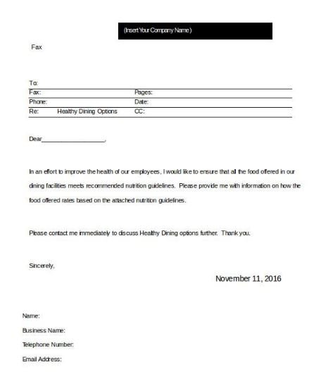 Professional Fax Template MS Word