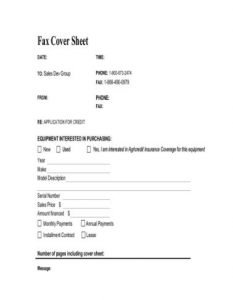 SIMPLE FAX COVER SHEET EXAMPLE