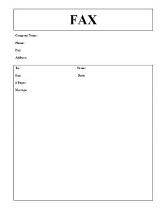 free basic fax cover sheet