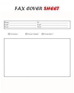 simple fax cover sheet