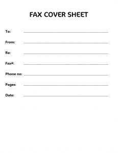 IRS Fax Cover Sheet Template
