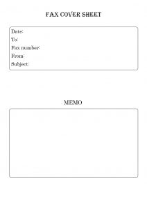 Printable standard fax cover sheet