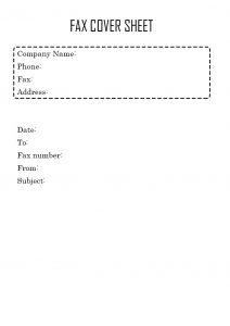 free standard fax cover sheet