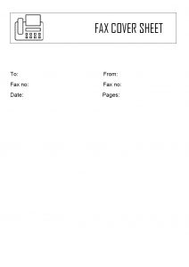 standard fax cover sheet template