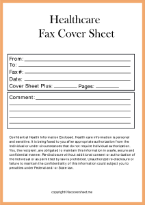 Confidential Health Information Fax Cover Sheet