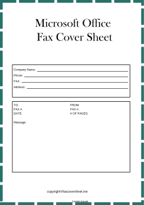 Free Microsoft Office Fax Cover Sheet