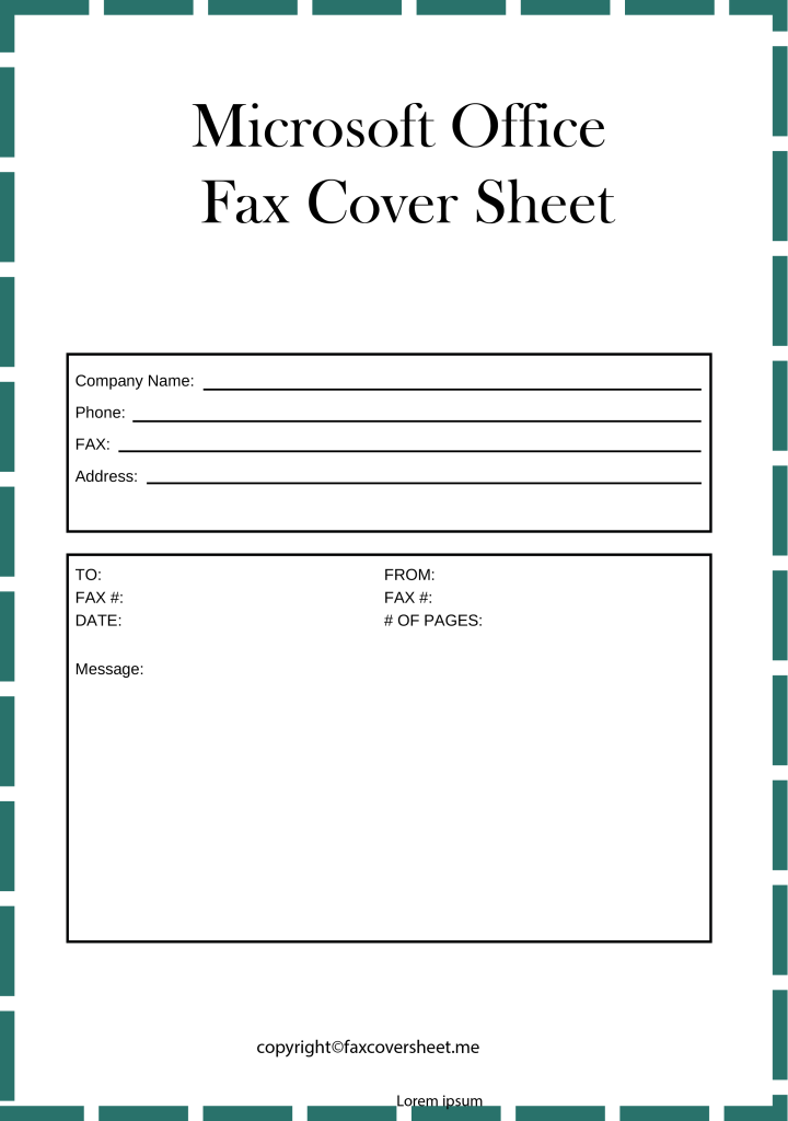 Free Microsoft Office Fax Cover Sheet