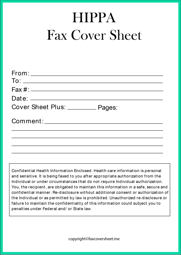 HIPAA Compliant Fax Cover Sheet in PDF