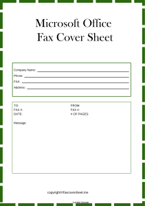 MS Office Fax Cover Sheet Template