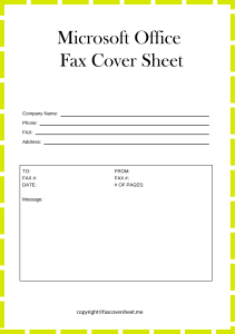 Printable Microsoft Office Fax Cover Sheet in Word