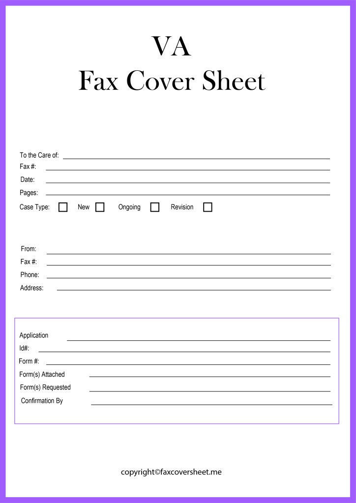 Printable VA Fax Cover Sheet