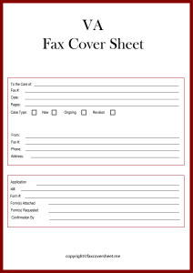 VA Claims Intake Center Fax Cover Sheet