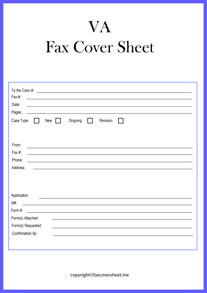VA Fax Cover Sheet