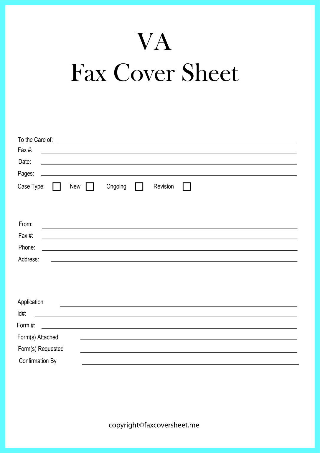 Va Fax Cover Sheet Template Printable Pdf Format 4039