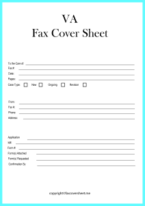 Veterans Affairs Fax Cover Sheet Template