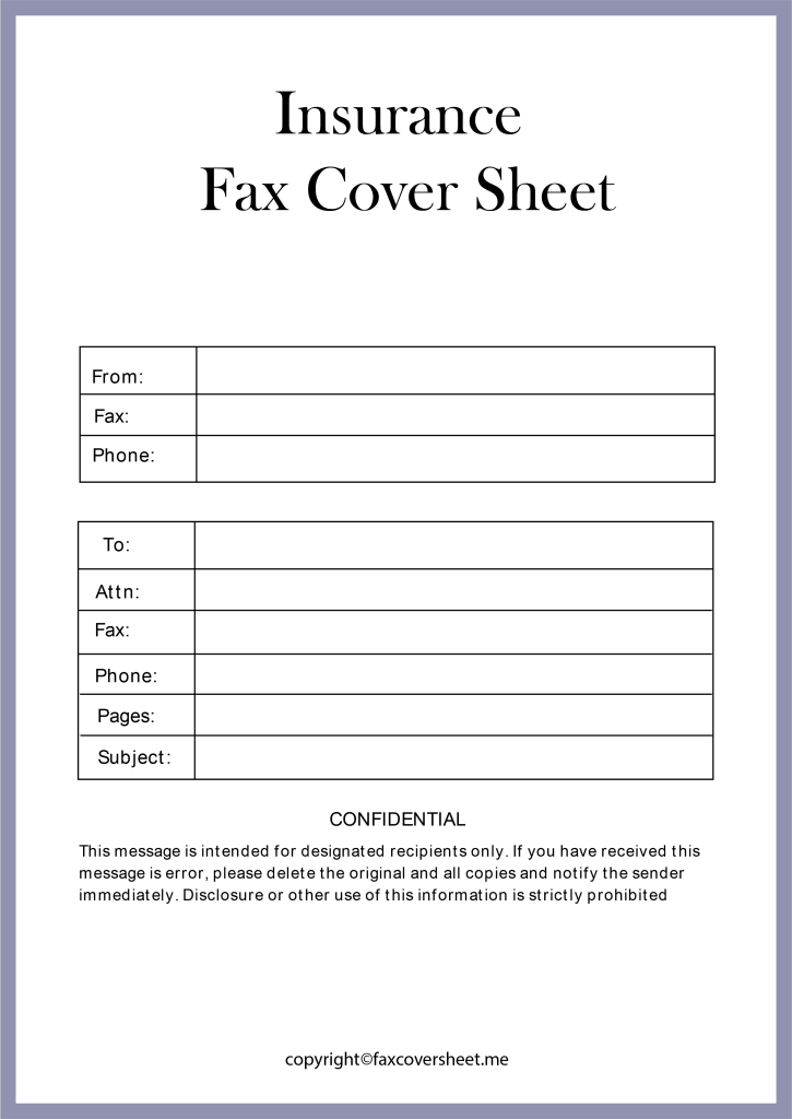 Progressive Insurance Fax Cover Sheet